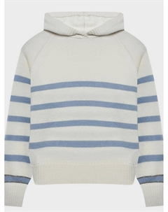 Кашемировый джемпер в полоску с капюшоном Brunello cucinelli