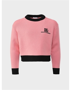Джемпер с черным кантом, розовый Dolce&gabbana