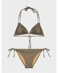 Купальник раздельный Bikini Teeny set с камнями, коричневый Natayakim