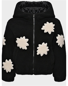 Куртка на молнии с аппликацией цветов, черная Marni
