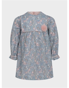 Платье с цветочным принтом и меховым помпоном Paz rodriguez