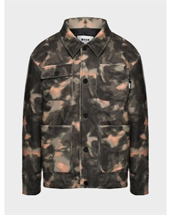 Куртка в стиле милитари с накладными карманами Msgm