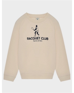 Свитшот c надписью racquet club, кремовый Sporty & rich