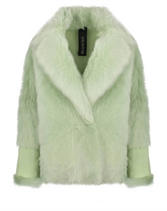 Пальто из овчины фисташкового цвета Blancha