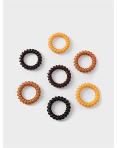 Набор резинок пружинок для волос, коричневый, 7 шт Tais