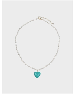 Колье с подвеской "серце", бирюзовый Tais