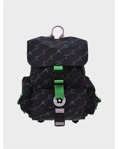 Рюкзак на зеленой застежке, сплошное лого Stella mccartney