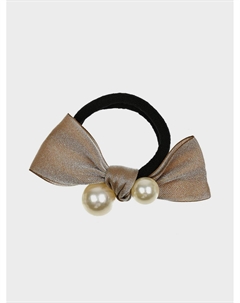 Резинка для волос бант с жемчугом, коричневая Tais