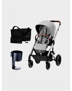 Коляска прогулочная Balios S Lux SLV Lava Grey с дождевиком, сумкой-органайзером и подстаканником Cybex