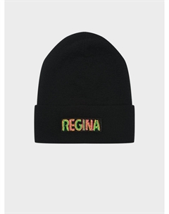 Черная шапка с разноцветным лого Regina