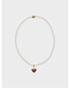 Колье с подвеской "сердце", бордовый Tais