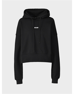 Укороченная толстовка-худи, черная Msgm