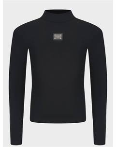 Черная водолазка с металлическим лого Dolce&gabbana