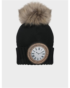 Черная шапка с меховым помпоном Catya