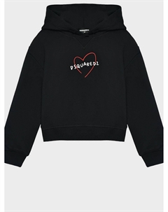 Толстовка-худи с принтом сердца и логотипом, черная Dsquared2