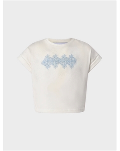 Футболка с голубым узором и стразами Ermanno scervino