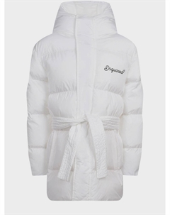 Белая куртка с поясом Dsquared2