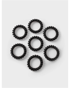 Набор резинок пружинок для волос, черный, 7 шт Tais