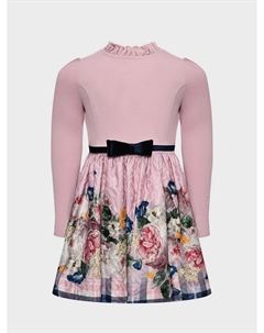 Платье розовое с цветочным принтом Monnalisa