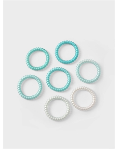 Набор резинок пружинок для волос, цвет бирюзовый, 7 шт Tais