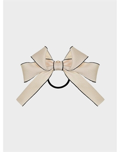Резинка для волос бант с черной каймой, бежевый Tais
