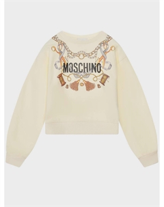 Кремовый свитшот с принтом "ножницы и нитки" Moschino