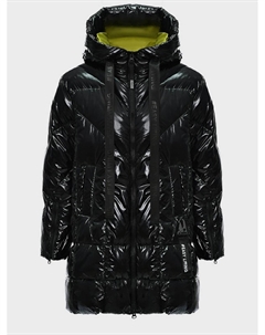 Глянцевое пальто-пуховик, черное Montereggi