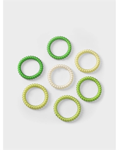 Набор резинок пружинок для волос, салат 7 шт Tais