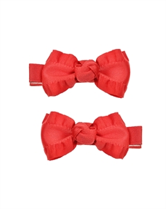 Заколка коралловый бантик с воланами, 2 шт Tais