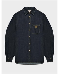 Джинсовая рубашка с золотыми пуговицами Elisabetta franchi