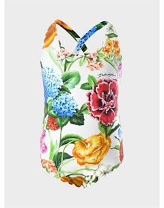 Купальник слитный, принт цветы Dolce&gabbana