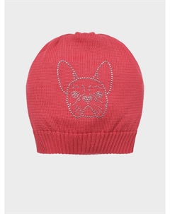 Шапка цвета фуксии с бульдогом из стразов Catya