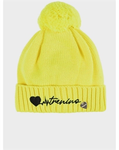 Желтая шапка с помпоном и лого Il trenino