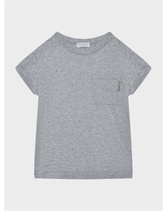 Футболка однотонная с нагрудным карманом, серая Brunello cucinelli