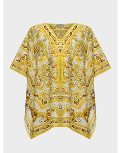 Туника с принтом "майолика", желтая Dolce&gabbana