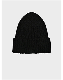 Шапка с рваными элементами, черная Catya