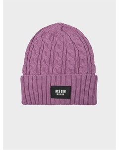 Лиловая шапка с лого Msgm