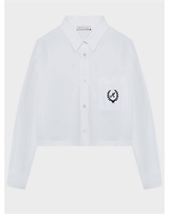 Рубашка вышитым лого, белая Monnalisa