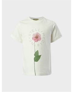 Футболка, принт цветок с лого Stella mccartney