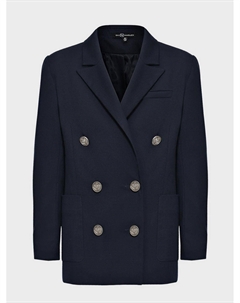 Пиджак двубортный прямого силуэта, синий Dan maralex