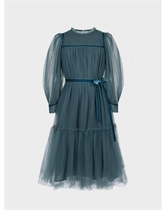 Платье из фатина с поясом-лентой, зеленое C'era una volta