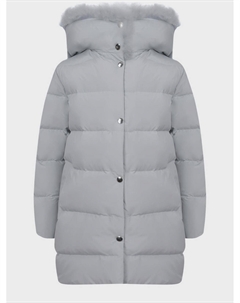 Куртка с меховой отделкой, голубая Yves salomon