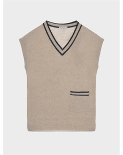 Жилет с контрастной отделкой в полоску Brunello cucinelli