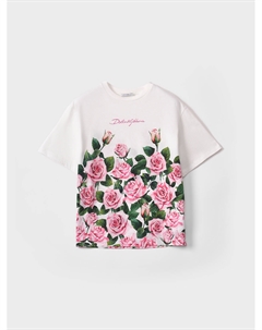 Футболка с принтом "розы" Dolce&gabbana
