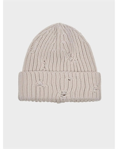 Шапка с рваными элементами, бежевая Catya