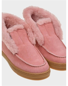 Ботинки низкие с меховой отделкой, розовые Gallucci