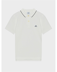 Футболка-поло с лого, белая C.p. company