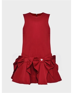 Платье с бантами, бордовое Monnalisa