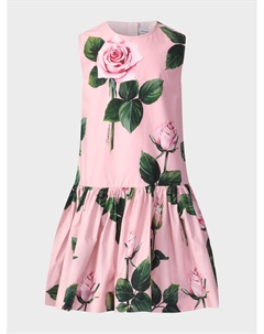 Платье с принтом "розы" Dolce&gabbana