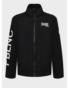 Флисовая кофта с белым лого, черная Poivre blanc